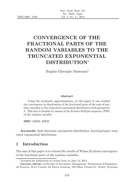 convergence of the fractional parts of the random variables to the ...