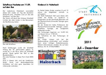 Flyer Juli-Dezember - Stadt Haiterbach