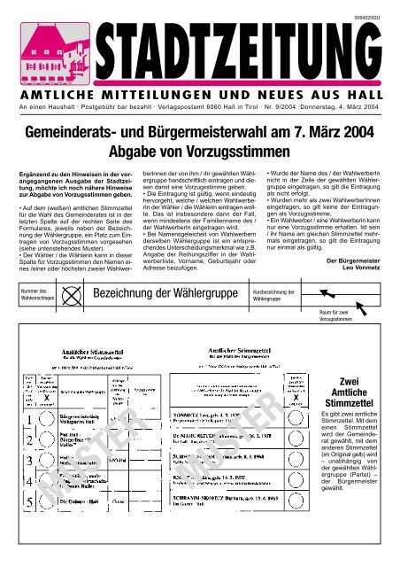Amtliche Mitteilungen Und Neues Aus Hall In Hall In Tirol