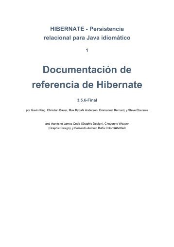 Documentación de referencia de Hibernate - JBoss