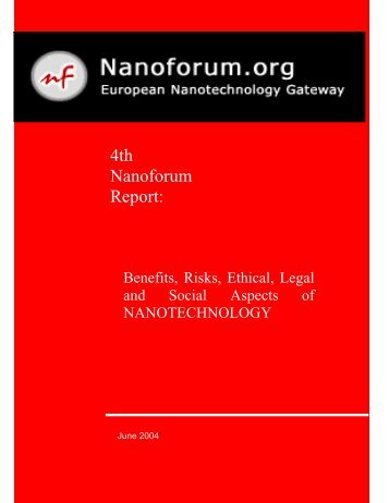 Benefits, Risks, Ethical, Legal and Social Aspects of Nanotechnology