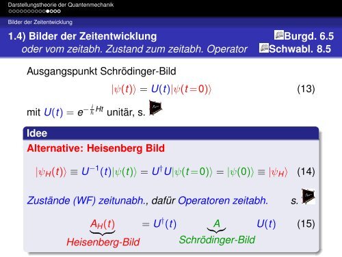 1) Darstellungstheorie der Quantenmechanik oder von SchrÃ¶dinger ...