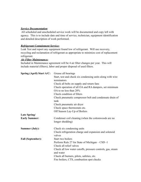 HVAC Spec Sheet