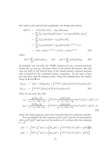 Linear response and Time dependent Hartree-Fock