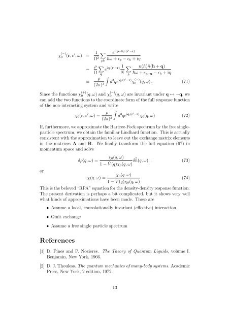 Linear response and Time dependent Hartree-Fock