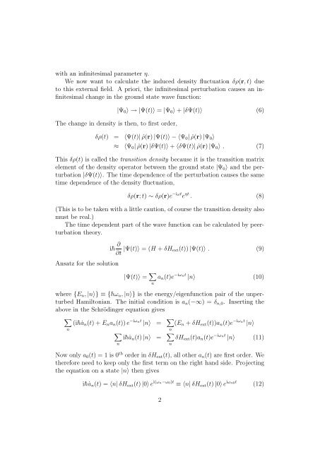 Linear response and Time dependent Hartree-Fock