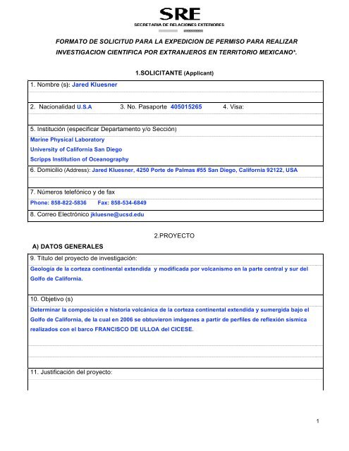 Formato De Solicitud Para La Expedicion De Ships