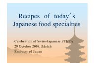 Recipes of todays Japanese food specialties