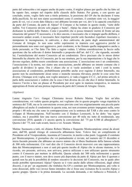 verbale assemblea 08_01_2011x - Consorzio di Montecampione