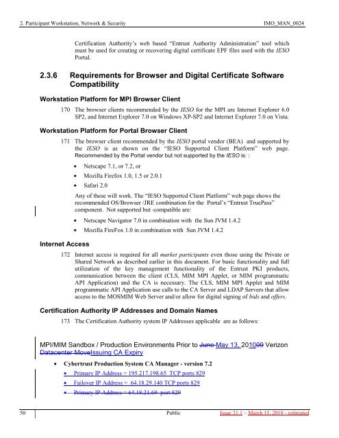 Participant Technical Reference Manual - IESO