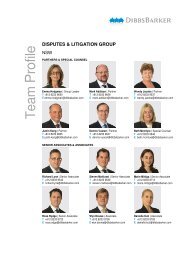 disputes & litigation group - DibbsBarker