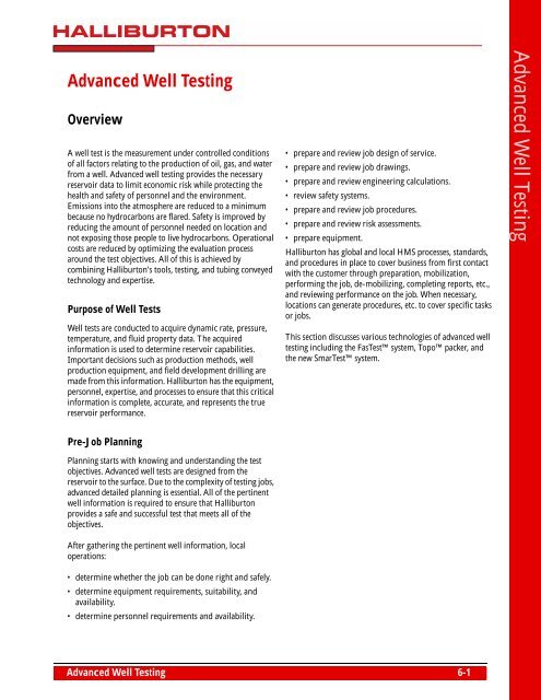 Advanced Well Testing Halliburton - 
