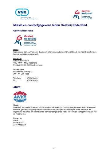 Missie en contactgegevens leden Gastvrij Nederland - Vno Ncw