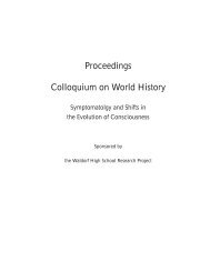 Proceedings Colloquium on World History - Waldorf Research Institute