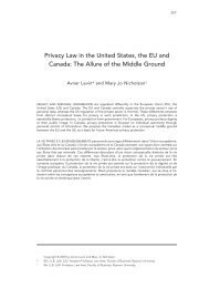 Privacy Law in the United States, the EU and Canada: The ... - uoltj