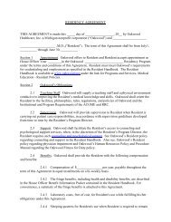 RESIDENCY AGREEMENT THIS AGREEMENT is made this _____ ...