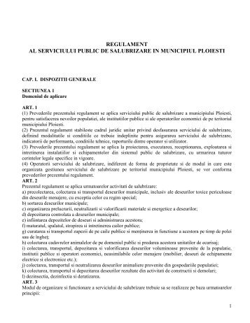 regulament al serviciului public de salubrizare in ... - Ploiesti.ro