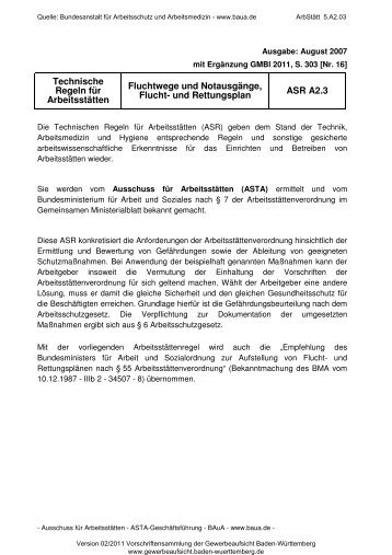 ASR A2.3 "Fluchtwege  und Notausgänge, Flucht- und ... - IMS-Koch