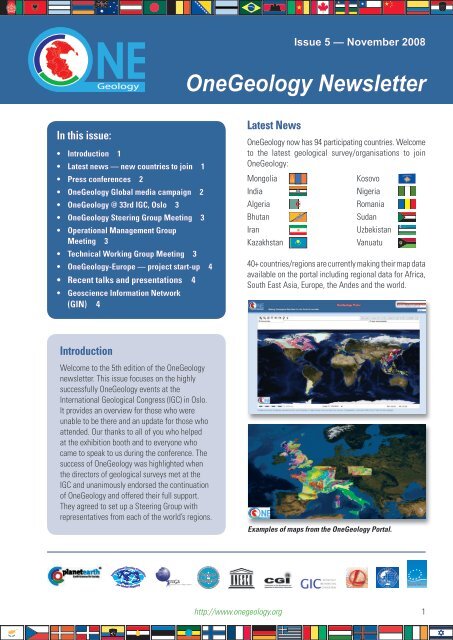 OneGeology Newsletter Issue 5