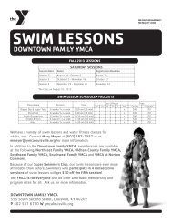 Fall Swim Lessons Class Schedule - YMCA of Greater Louisville