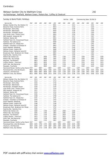 via Panshanger, Hatfield, Welham Green, Potters Bar ... - Centrebus