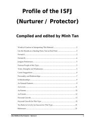 Profile of the ISFJ (Nurturer / Protector) - Digital Citizen