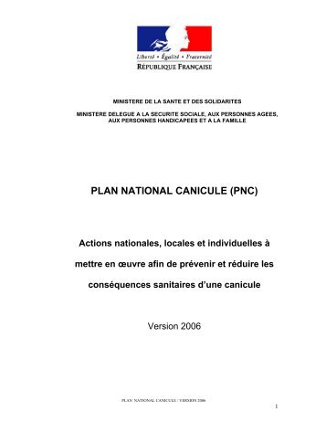 PLAN NATIONAL CANICULE (PNC) - Uniopss