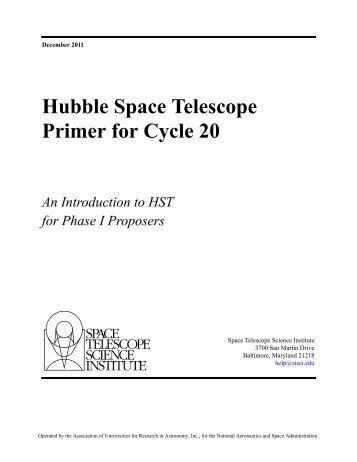 Primer - Space Telescope Science Institute - STScI