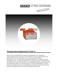 Temperaturreglerserie Tast 3 - Geiger Cytec Systems AG