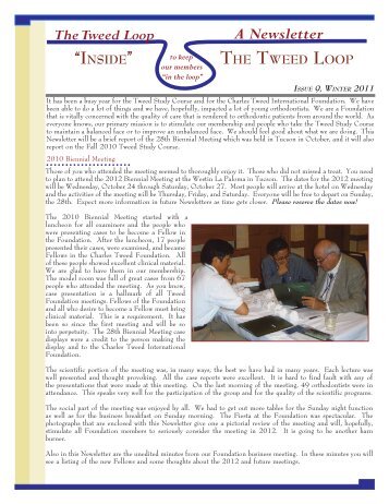 A Newsletter - The Charles H. Tweed International Foundation