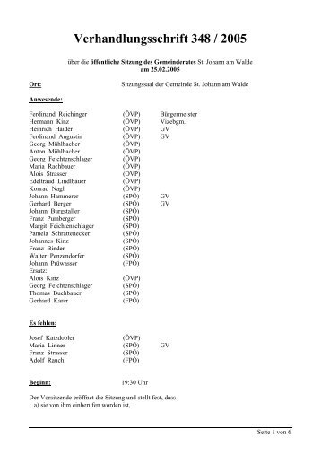 GR-Sitzung 348/2005 (21 KB) - .PDF - St. Johann am Walde