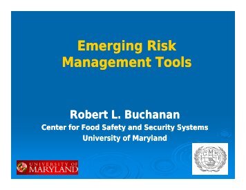 Emerging Risk Management Tools by Robert L. Buchanan - ILSI India