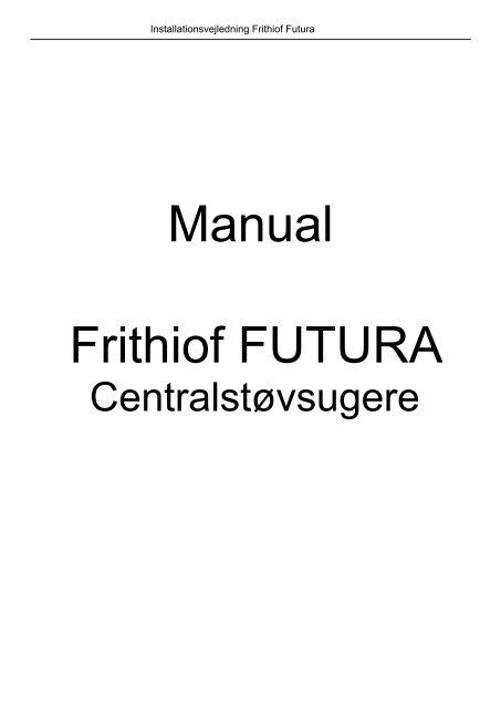 driftsmanual - Nilfisk-Frithiof