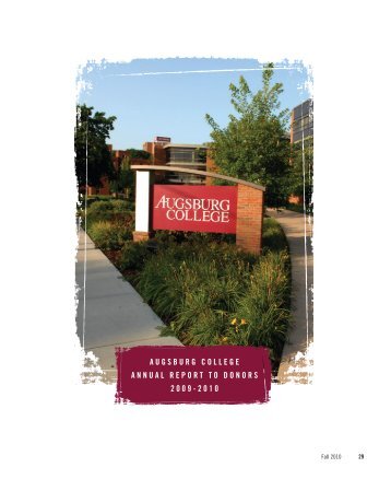 Fall 2010 Augsburg College Annual Report to Donors (PDF)