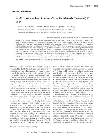 In vitro propagation of pecan [Carya illinoinensis ... - Wdc-jp.biz