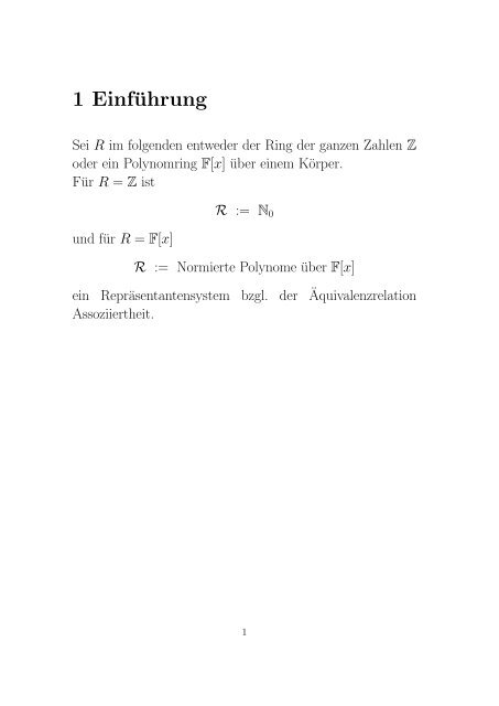 Algorithmen zur Berechnung der Smith-Normalform und deren ...