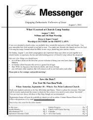 August 1, 2011 Messenger - Fox Point Lutheran Church