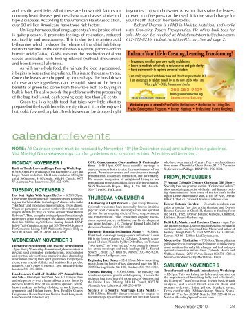 calendarofevents - MileHighNaturalAwakenings.com