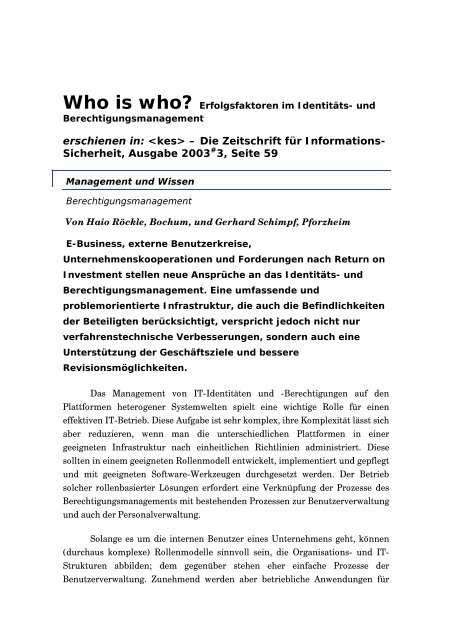 PDF (158 KB) - Röckle IT-Sicherheit GmbH