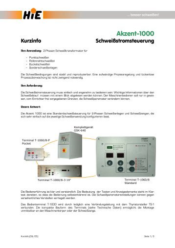 Akzent-1000 - HIE Schweiß-Systeme GmbH