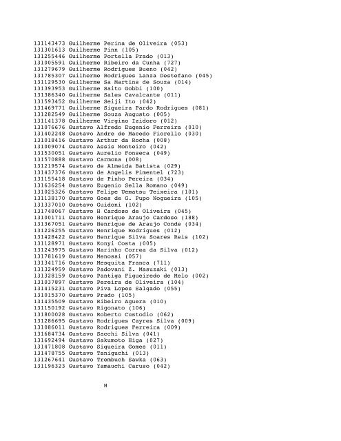 Unicamp - Vestibular Nacional 2013 Lista de Convocados ... - Veja