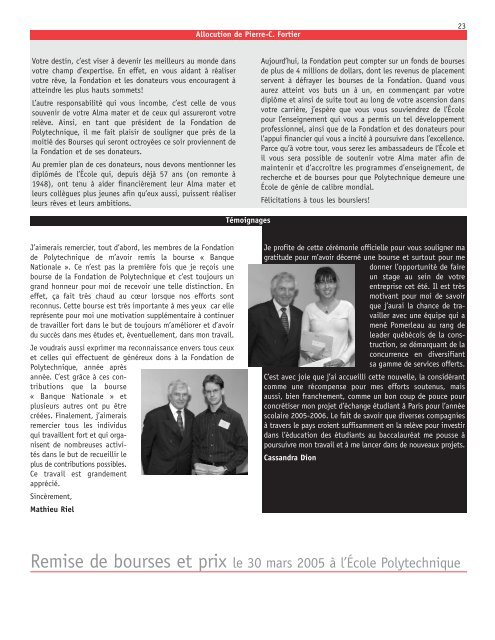 FP page rapport 04 - Fondation de Polytechnique - Ãcole ...