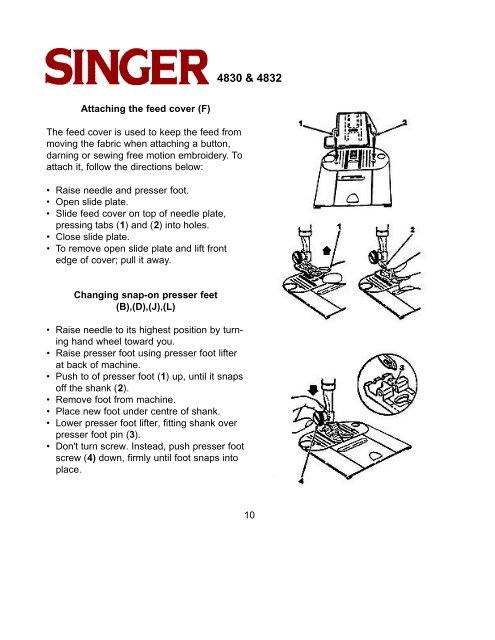 INSTRUCTION MANUAL - Singer