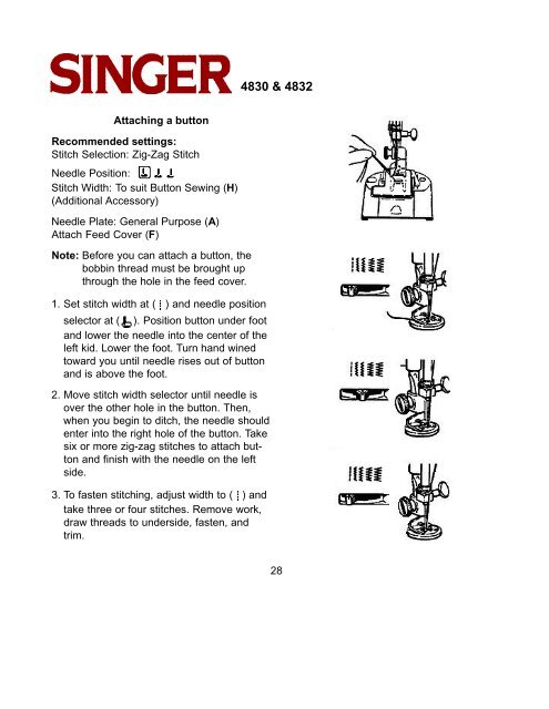 INSTRUCTION MANUAL - Singer