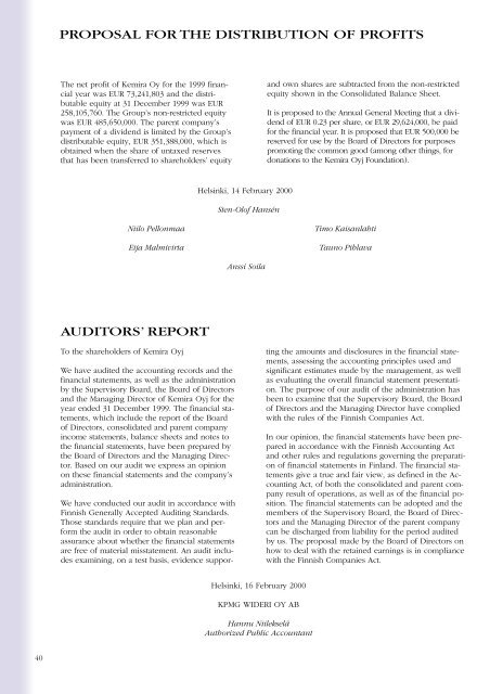 Annual Report 1999 - Kemira