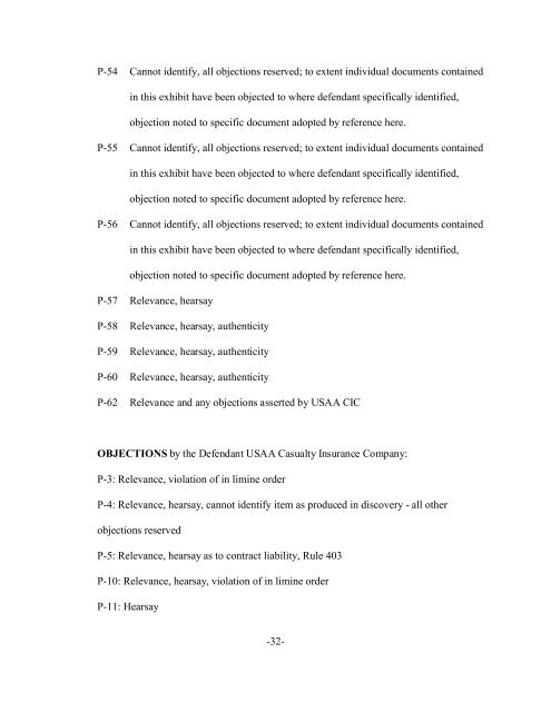 Here's a copy of the Aiken pretrial order. - Insurance Coverage Blog