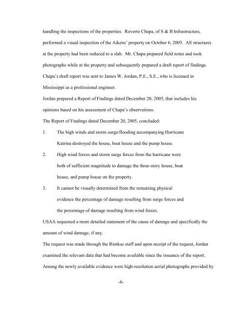 Here's a copy of the Aiken pretrial order. - Insurance Coverage Blog