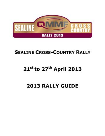 21st to 27th April 2013 2013 RALLY GUIDE - Qatar Motor and ...