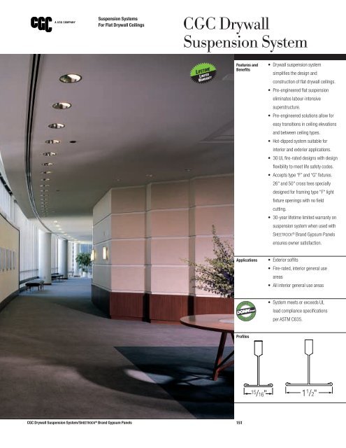 CGC Drywall Suspension System - Kenroc Building Materials