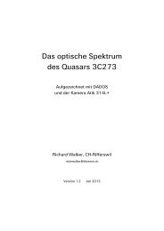 Das optische Spektrum des Quasars 3C273 - UrsusMajor